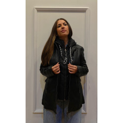 Tres cuartos tipo parka negro